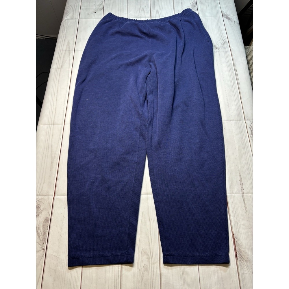 Bechamel Women's Large Navy Blue Stretchy Pants Bottoms Pockets
